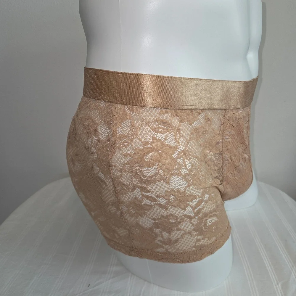 Cosabella Luxury Italian Men's Lace Trunks Designer Underwear Brown Quattro